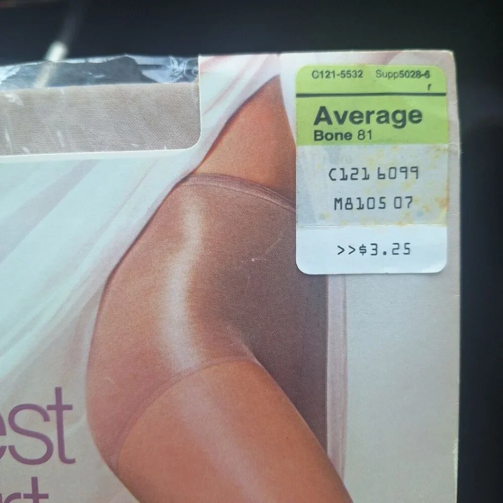 JCPenney Sheerest Support‎ Pantihose Bone 81 Sandalfoot Average Nylon Spandex